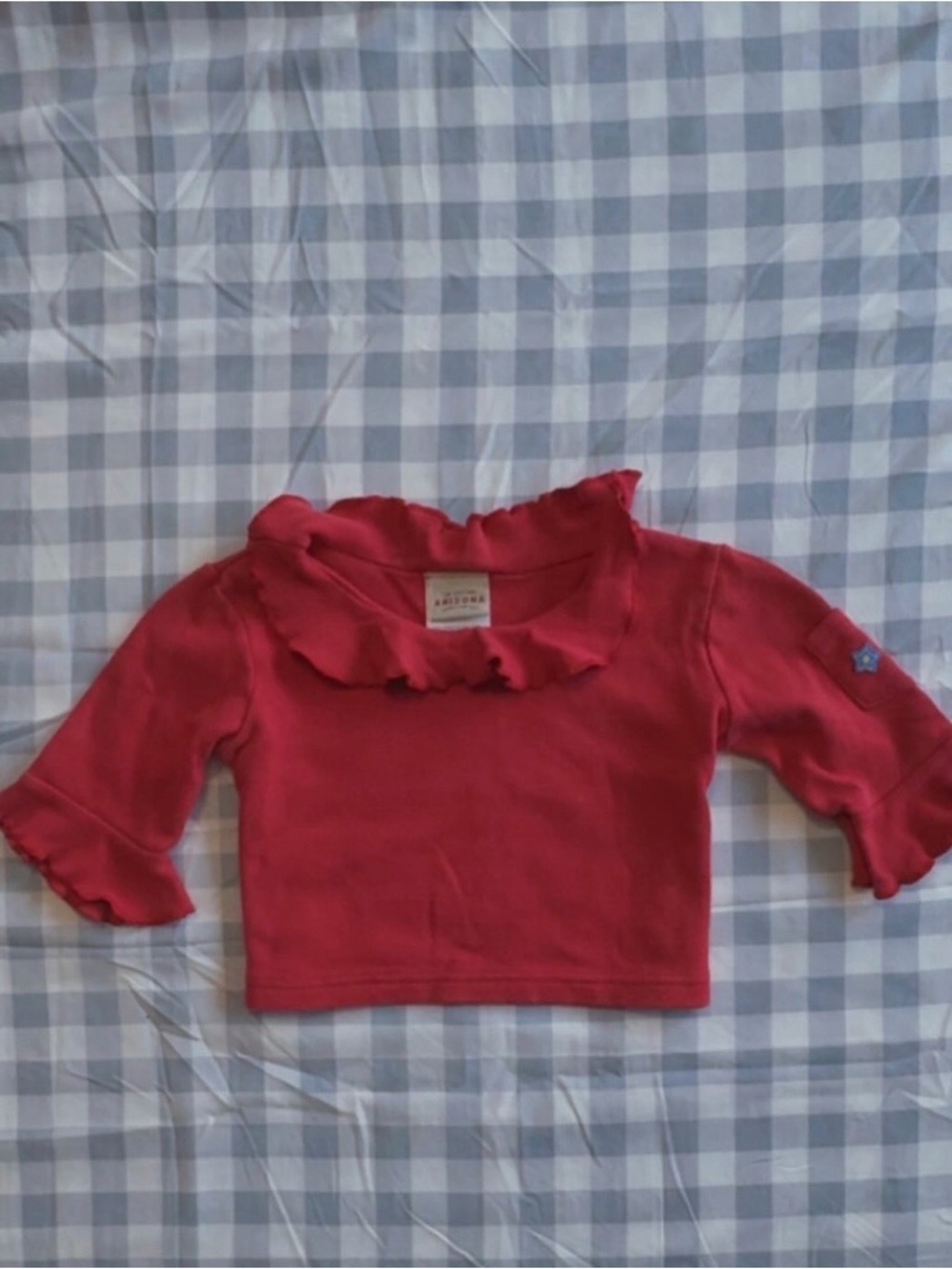 Arizona Jean Company Red Ruffle Long-Sleeve Tee